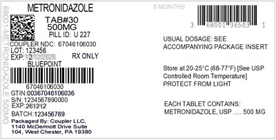 Label (68001 365 03 Metronidazole 500mg 67046 1060 30)